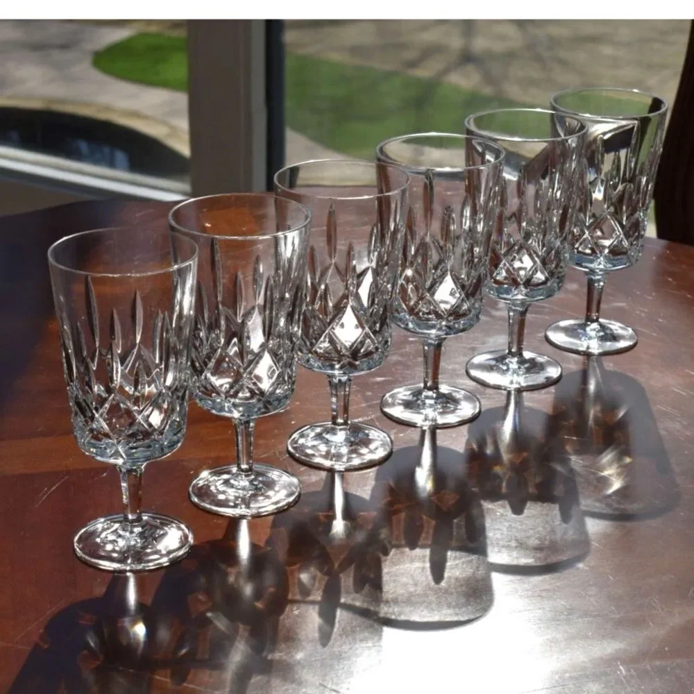 Set of 6 Vintage Gorham Crystal King Edward Iced Tea Glasses - With Original Box